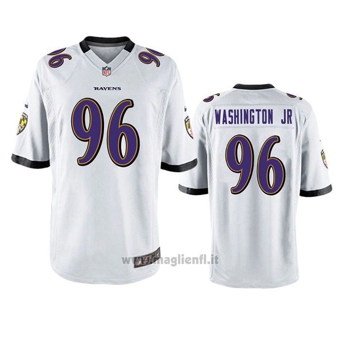 Maglia NFL Game Baltimore Ravens Broderick Washington Jr. Bianco